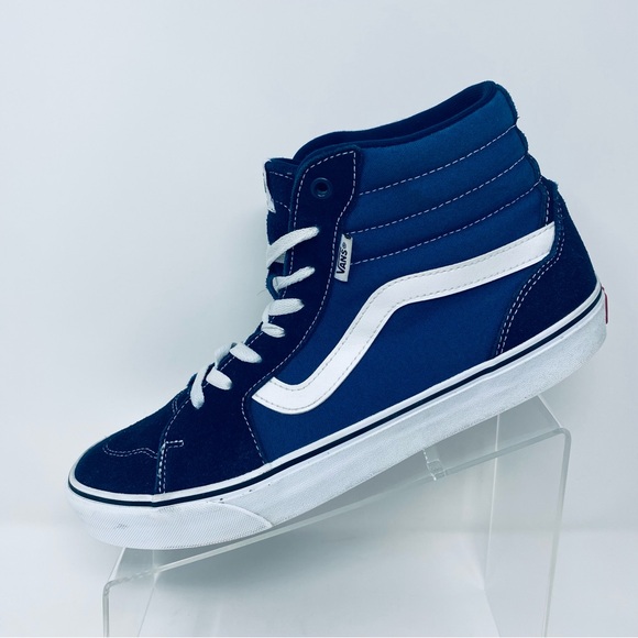 VANS Men's 11 Filmore Navy Blue Denim High-Top SK8 Shoes Sneakers Streetwear - Picture 4 of 15